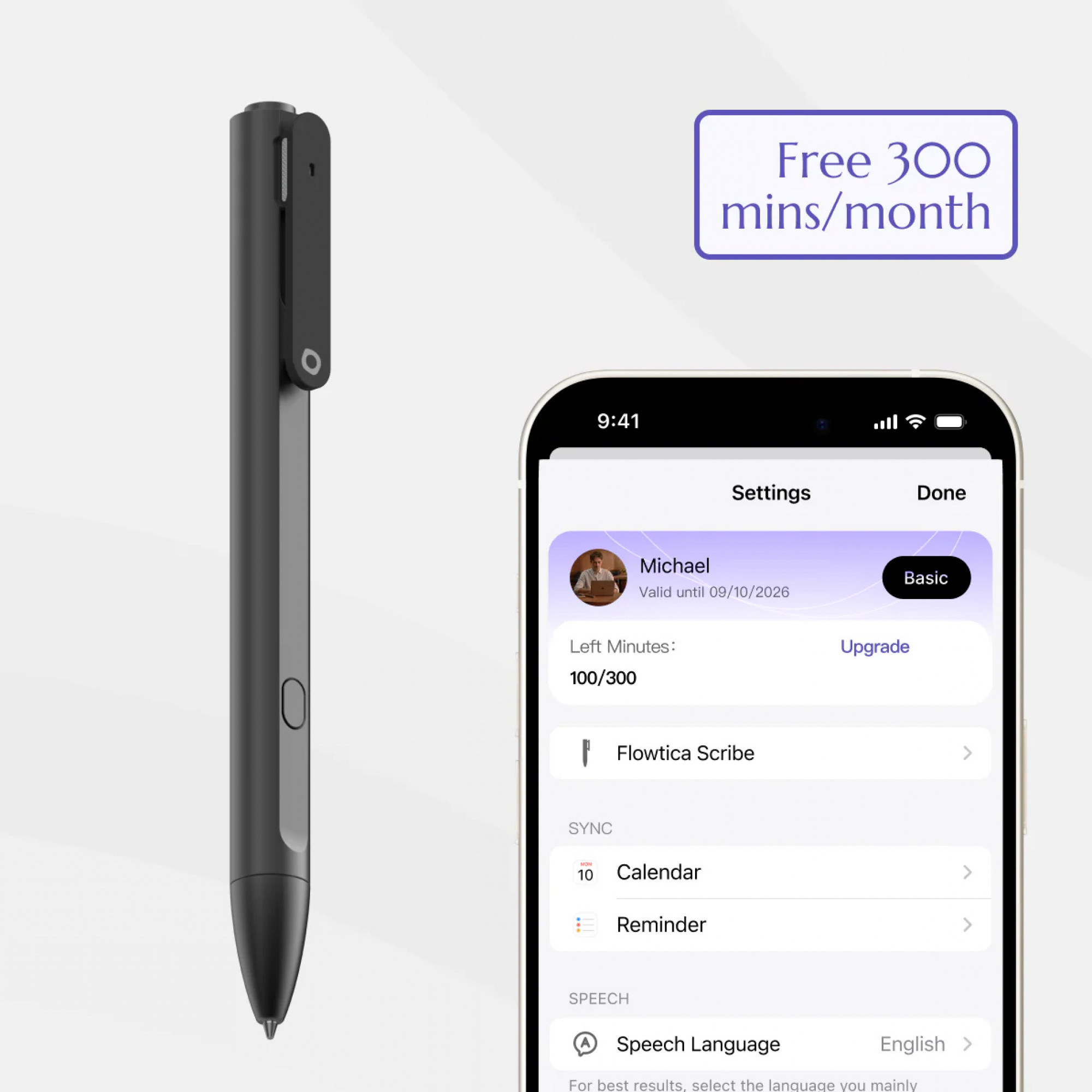 Ручка со встроенным ИИ Flowtica Scribe